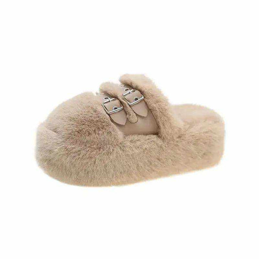 Plush Cushioned Women's Slippers with 7cm Heel Height - Beauty Bouqe